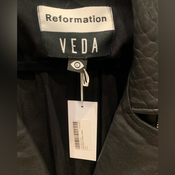 Large Reformation Veda Bad leather jacket - Picture 7 of 9